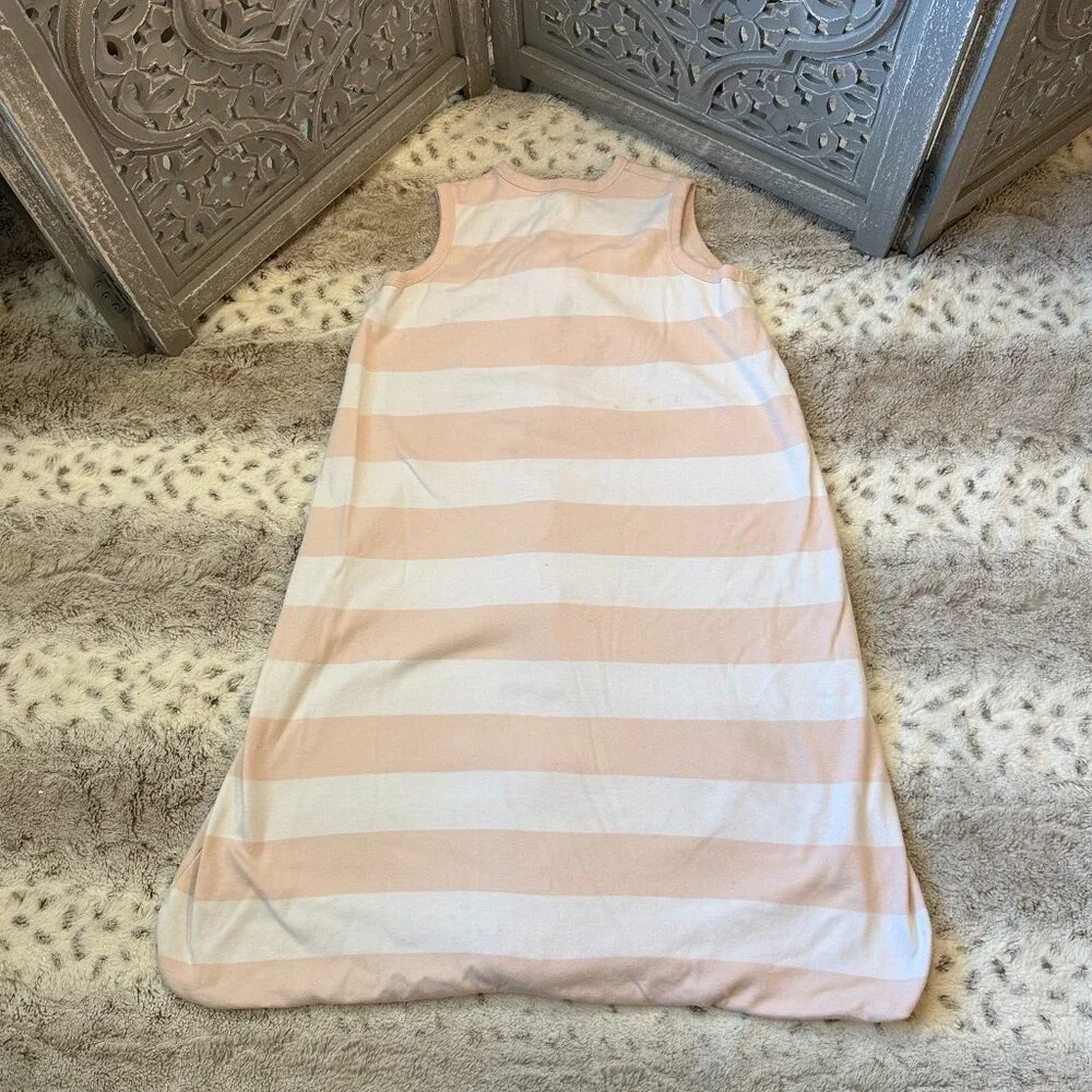 Burt's Bees Baby Beekeeper pink white striped sleepsack girls 18-24 months